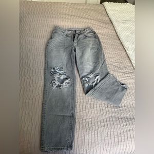 grey american eagle mom jeans